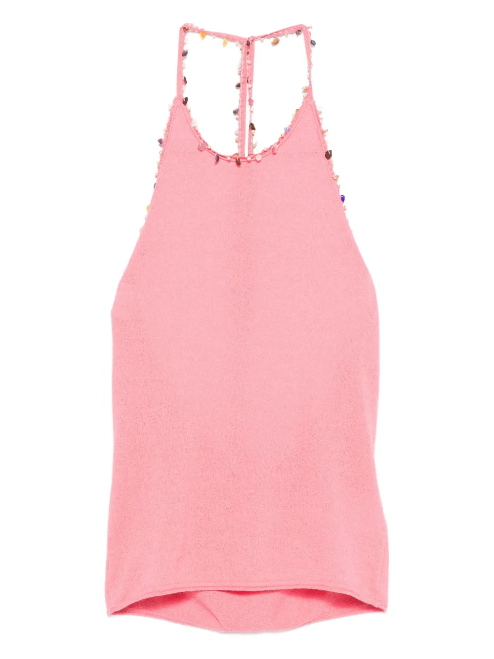 Christopher Esber beaded halterneck top Roze