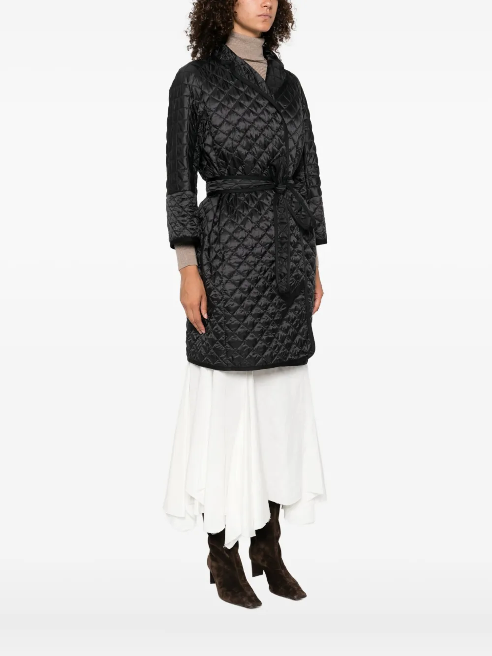 Max Mara Arianna quilted coat Zwart