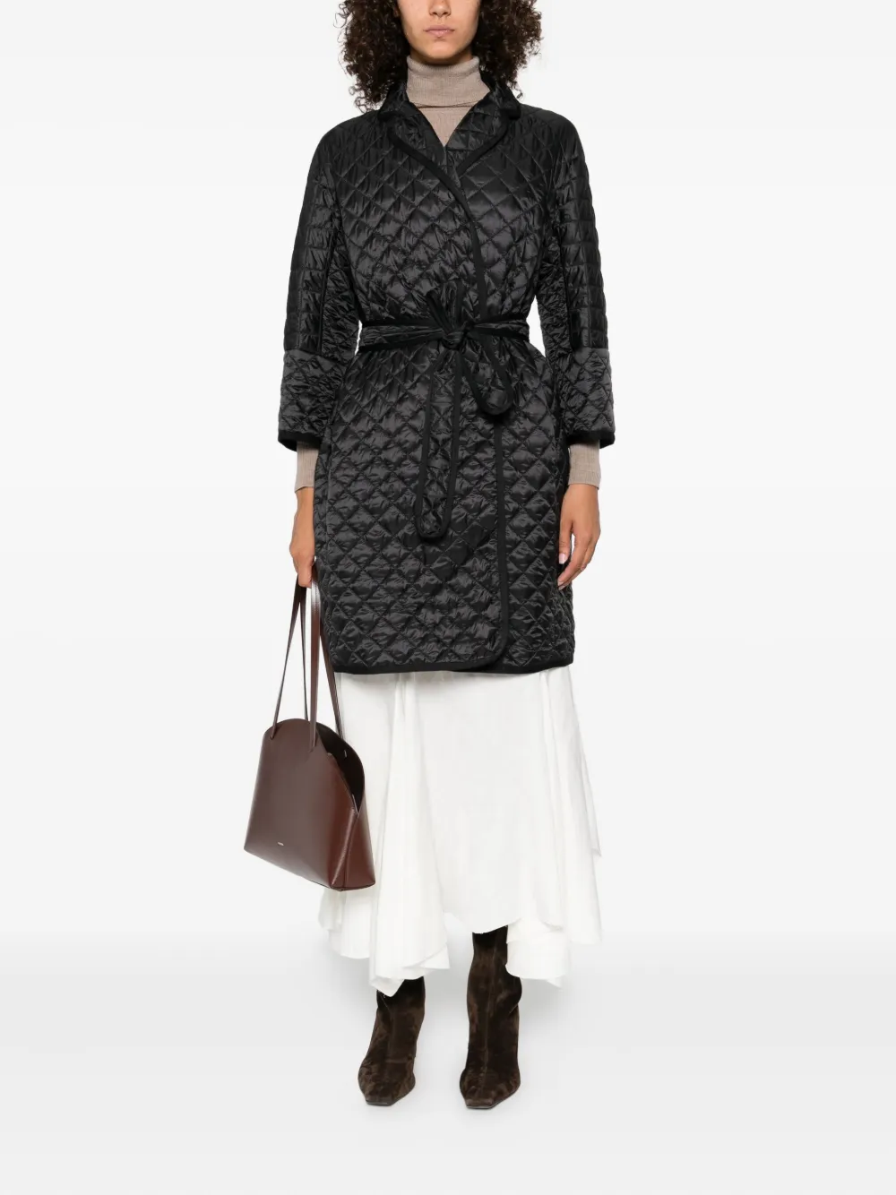 Max Mara Arianna quilted coat Zwart