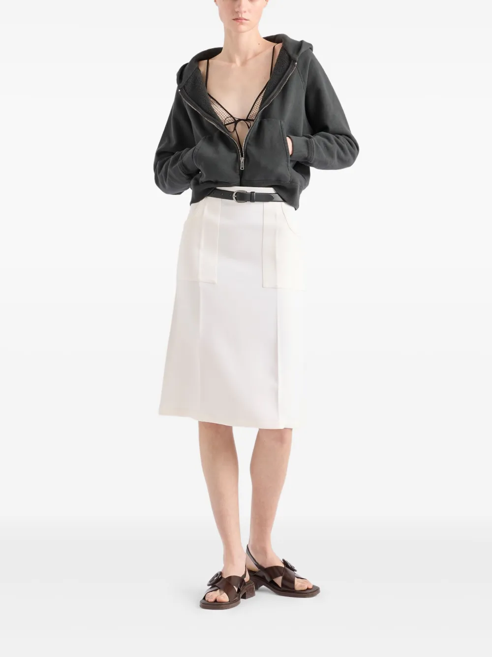 Prada Jersey hoodie - Grijs