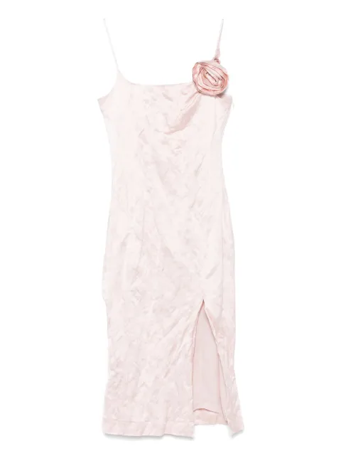Blumarine 3D-roses crinkled midi dress
