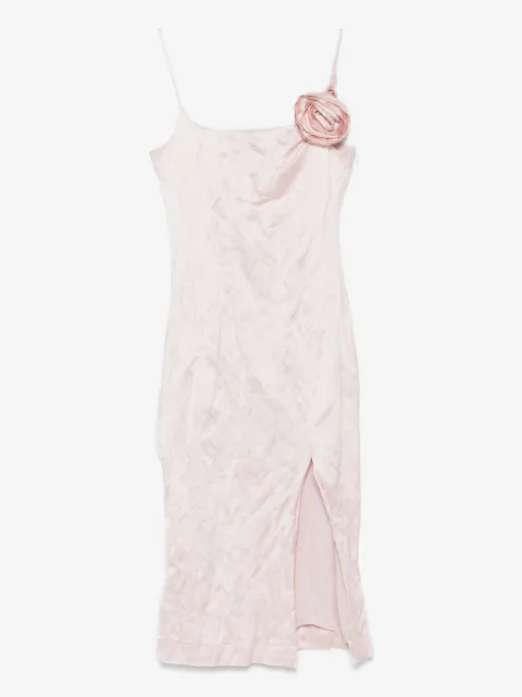Blumarine 3D-roses crinkled midi dress
