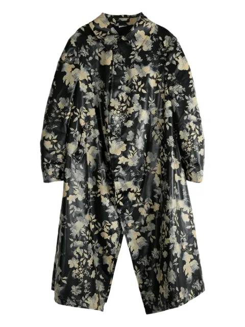Comme des Garçons Homme Plus floral-print asymmetrical coat