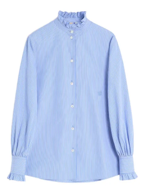 Valentino Garavani ruffle-trim striped shirt