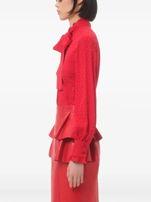 Valentino Garavani Cour De Coeur シルクシャツ | レッド | FARFETCH JP