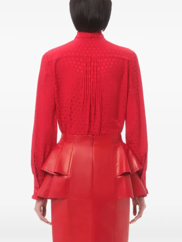 Valentino Garavani Cour De Coeur シルクシャツ | レッド | FARFETCH JP