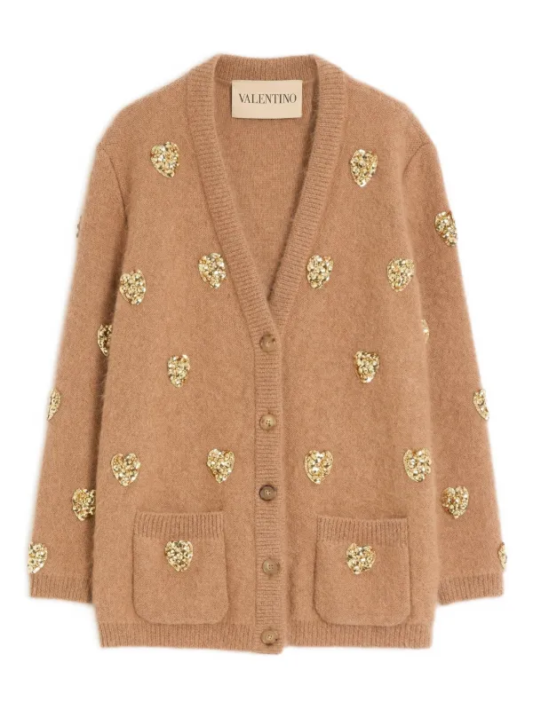 【美品】 valentino garavani モヘヤ混アンサンブルカーディガン アンサンブル対応】美ラクるラメ二ットカーディガン(カーディガン