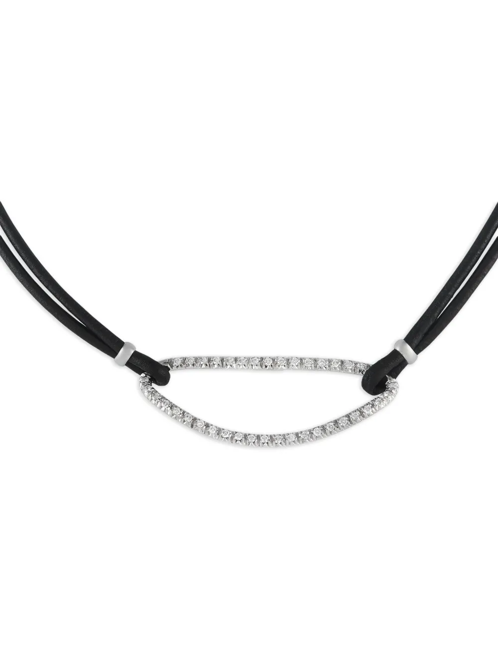 18kt white gold Diamond cord necklace