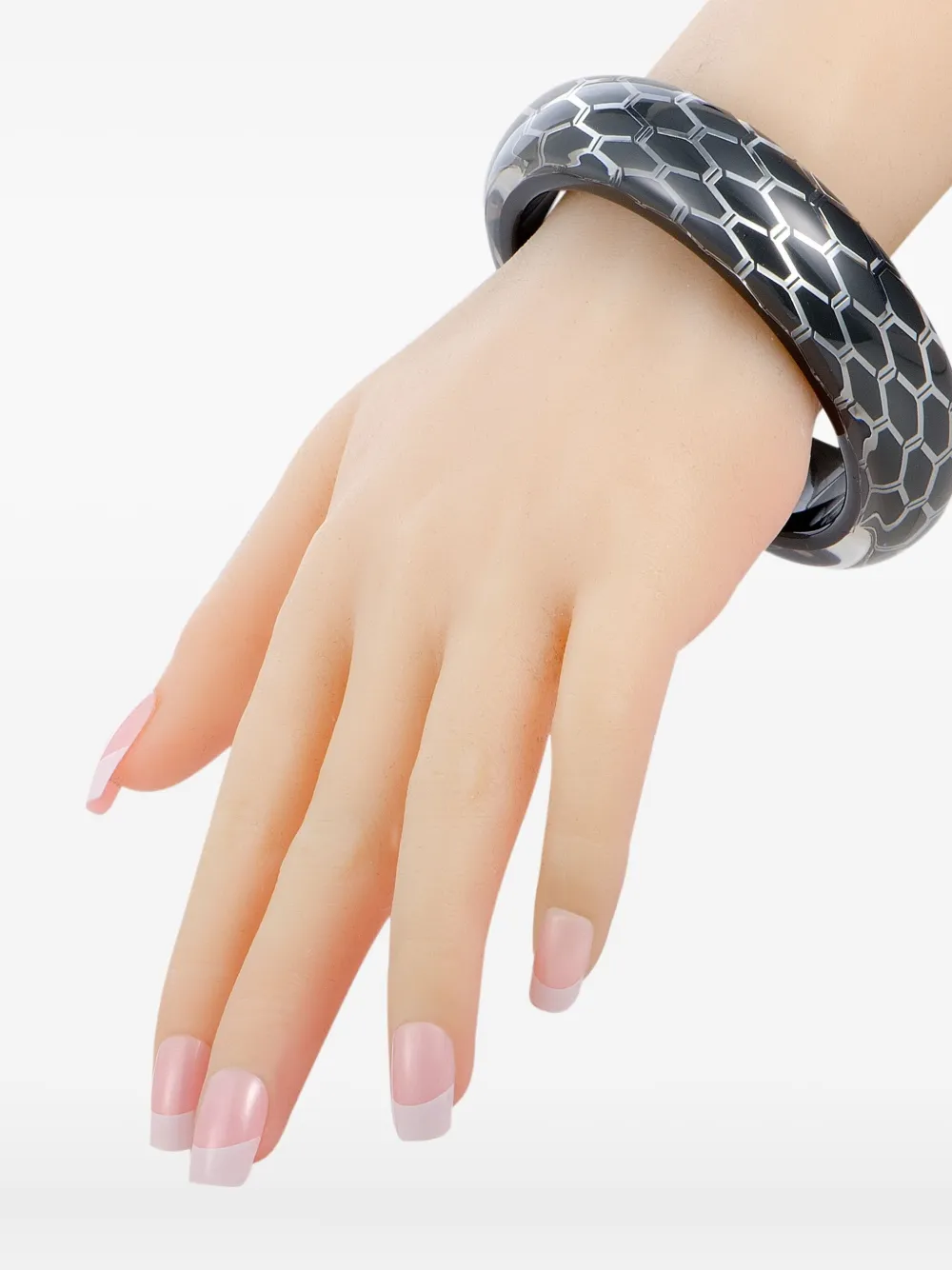 geometric-pattern bangle bracelet