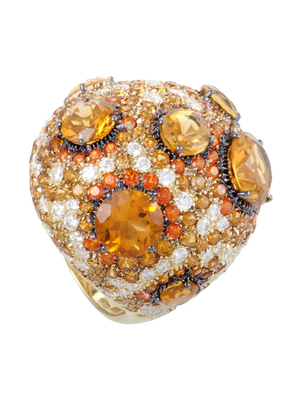 Citrine Topaz diamond ring