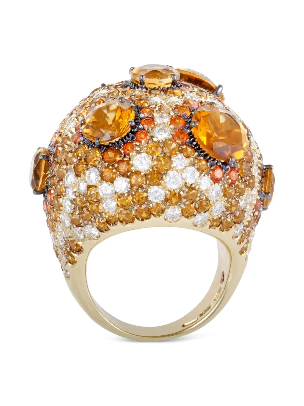 Citrine Topaz diamond ring