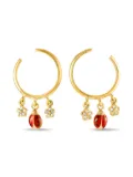 Aaron Basha 18K yellow gold ladybug diamond earrings