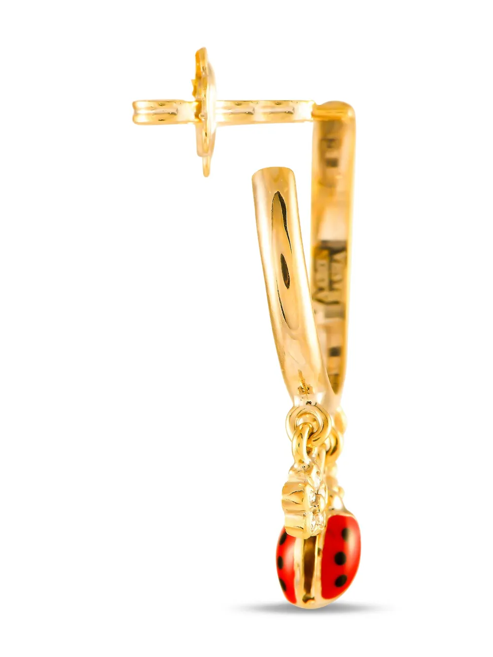 Aaron Basha 18K yellow gold ladybug diamond earrings | Pre-Owned | Image 2
