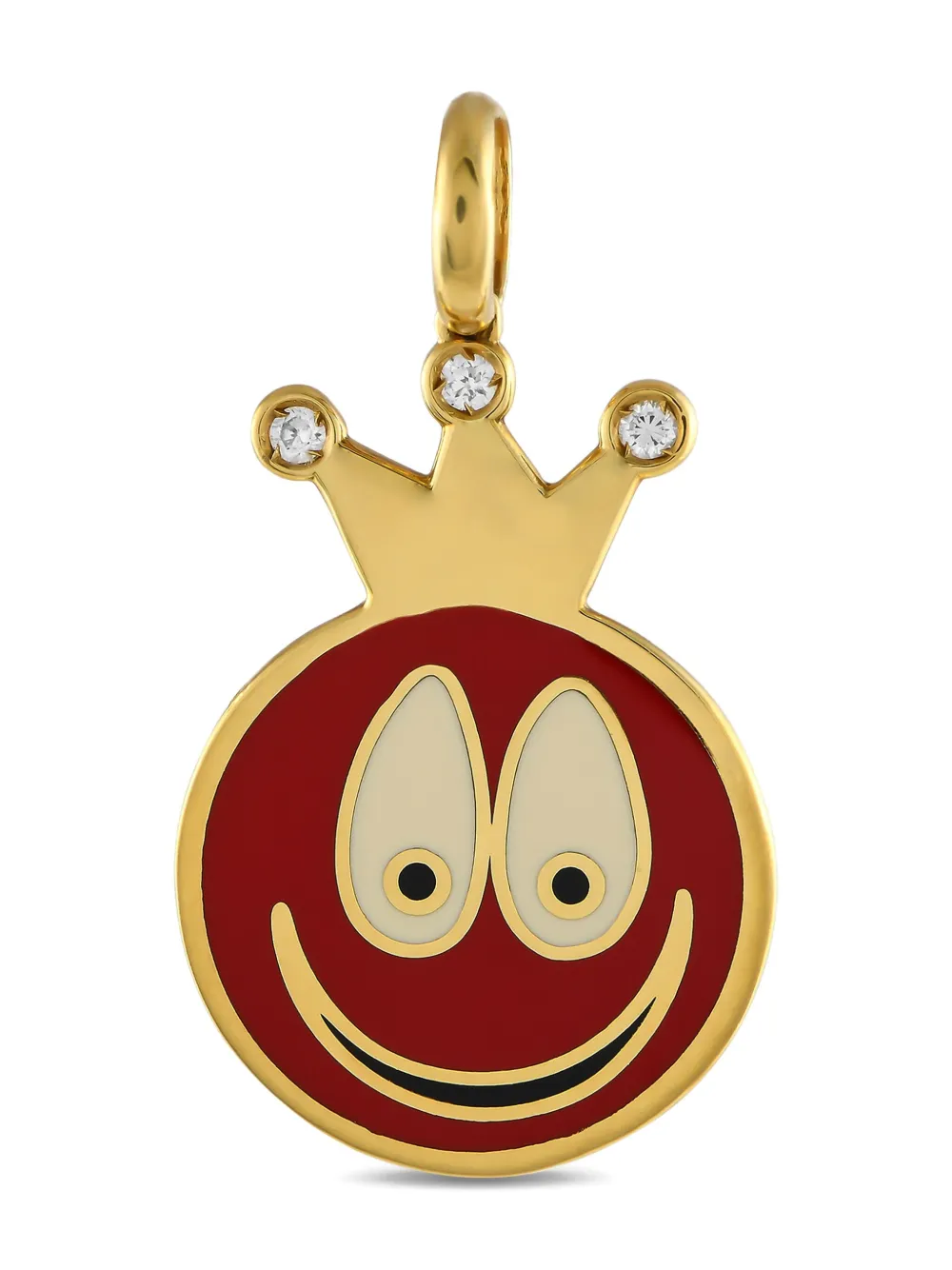 Aaron Basha 18K yellow gold diamond smiley-face charm - ゴールドトーン Aaron Basha 18K yellow gold diamond smiley-face charm - ゴールドトーン