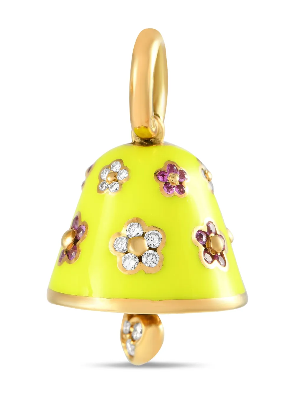 Aaron Basha pendentif Bell en or jaune 18ct serti de saphirs et de diamants | Pre-owned | Image 2