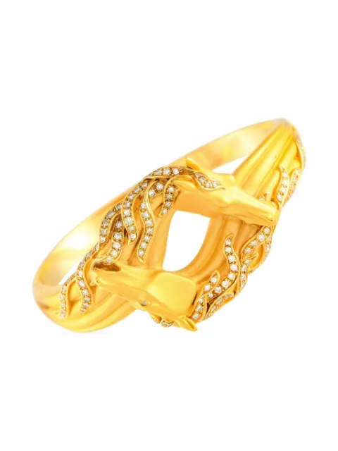 Carrera Y Carrera brazalete Horse Head en oro amarillo de 18kt con diamantes