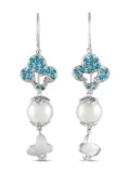 Io Si 18K white gold gemstone and pearl earrings - Silver
