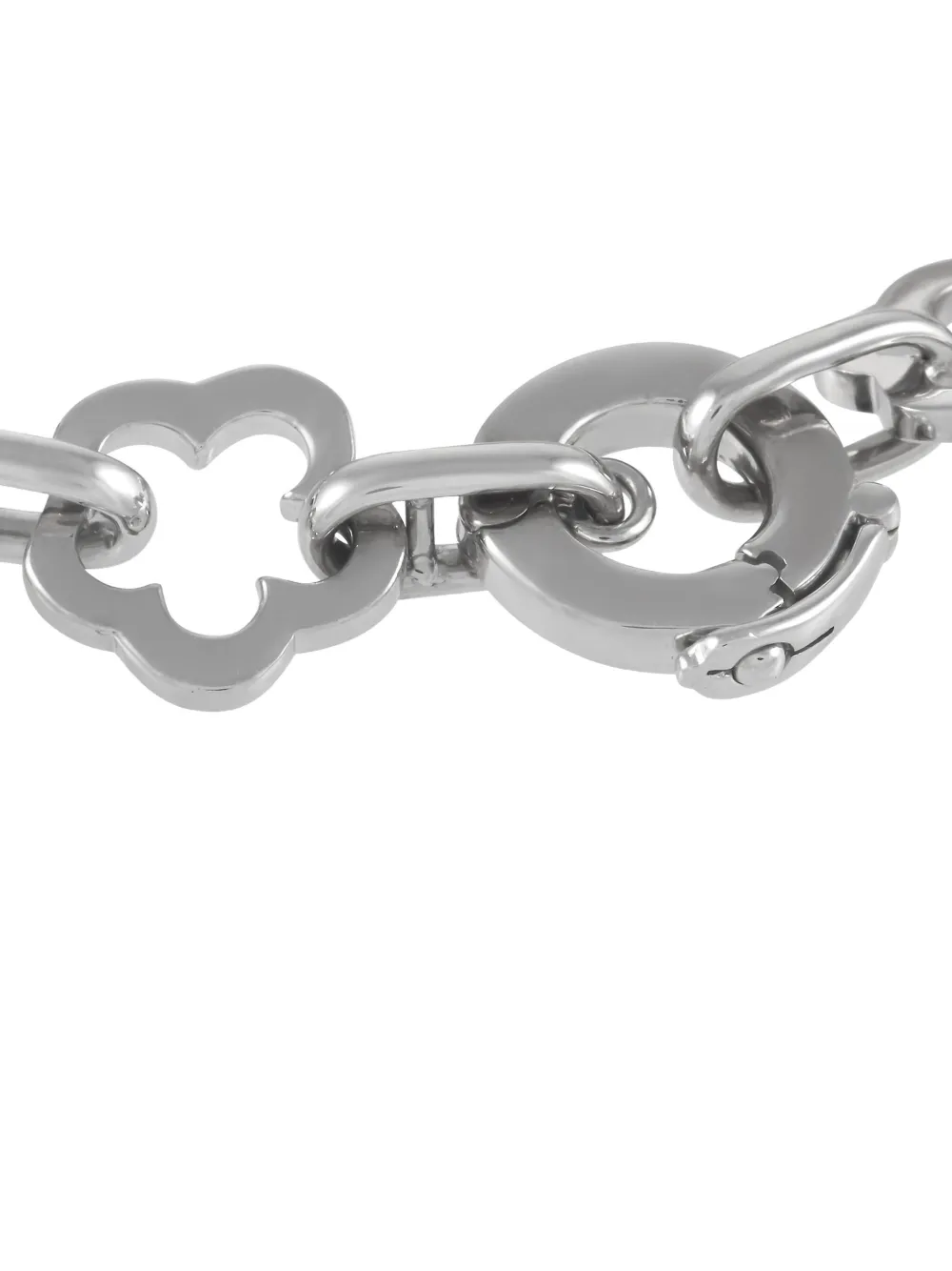 Pre-owned Chanel 18k White Gold Four Charm Bracelet In Silver