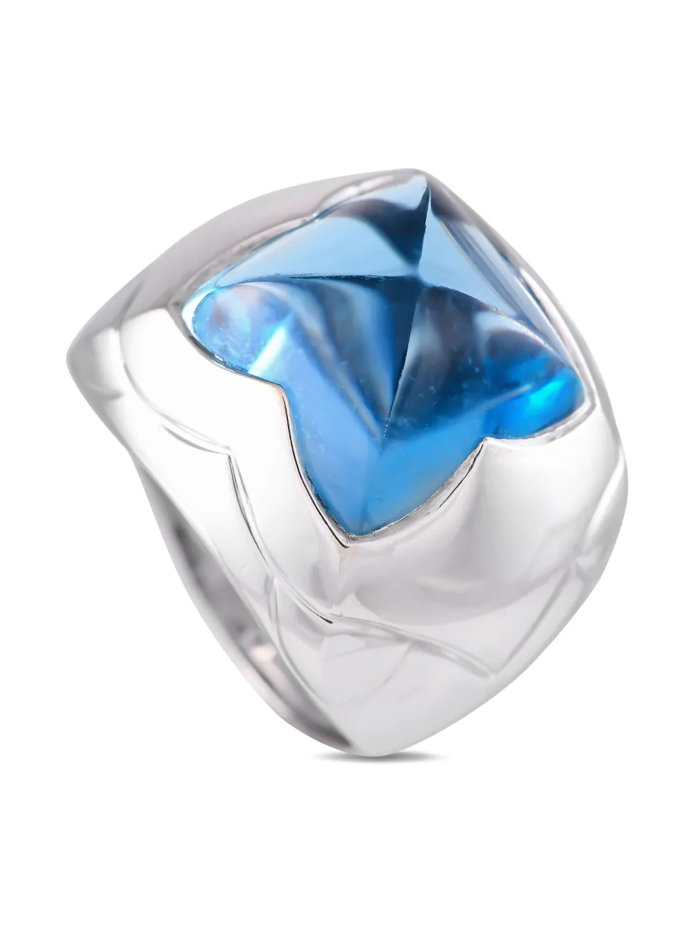 18kt white gold Pyramid topaz ring
