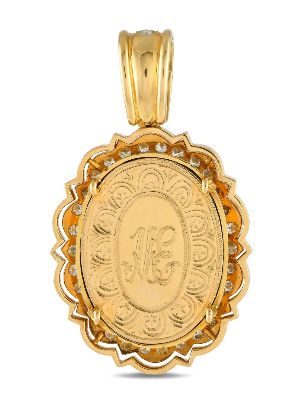 Pre-owned Lb Exclusive 18k Yellow Gold Diamond Pendant