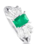 LB Exclusive emerald and diamond ring - Silver