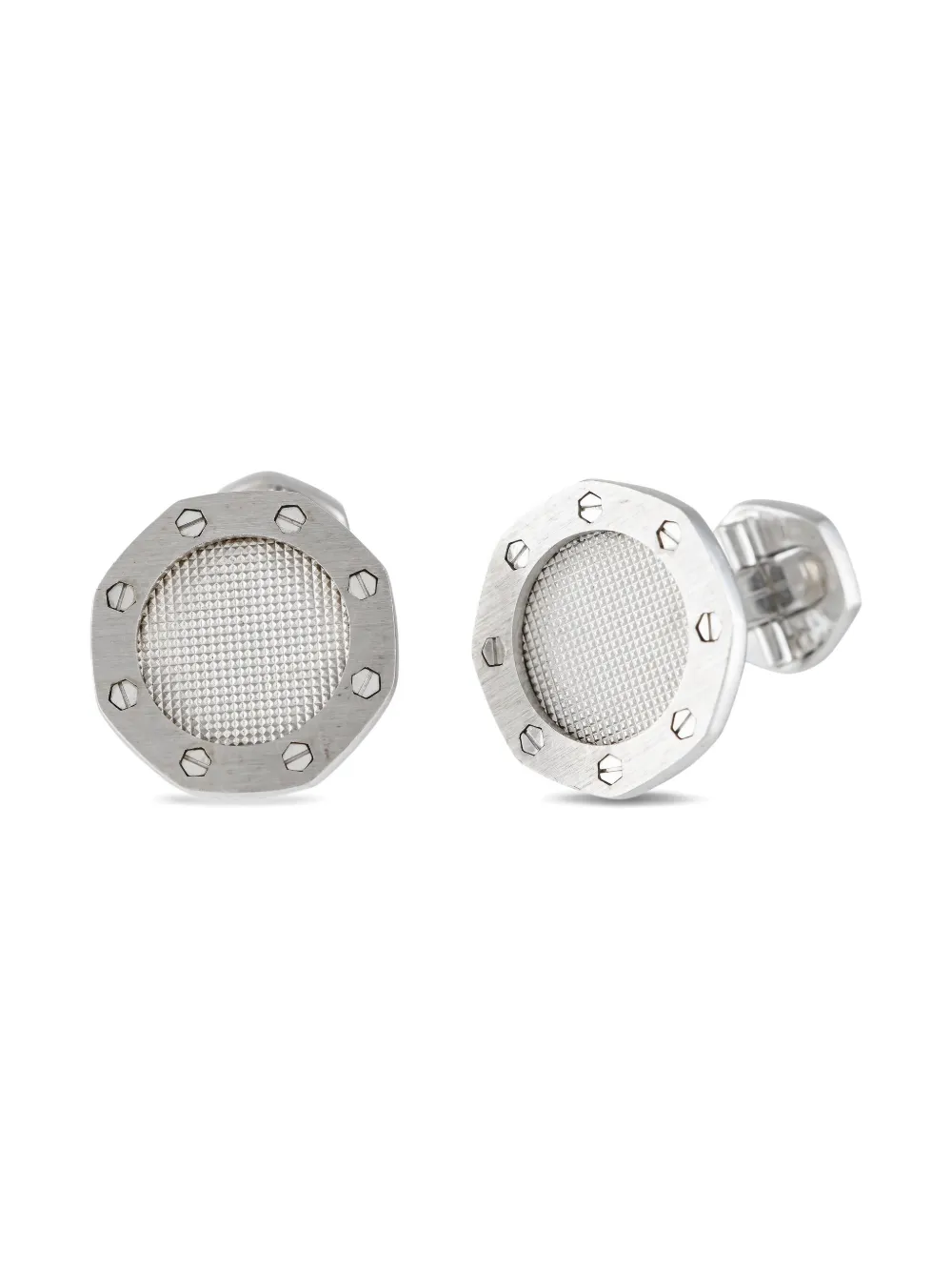 Pre-owned Audemars Piguet Pre Owned 18k White Gold Cufflinks In Silver
