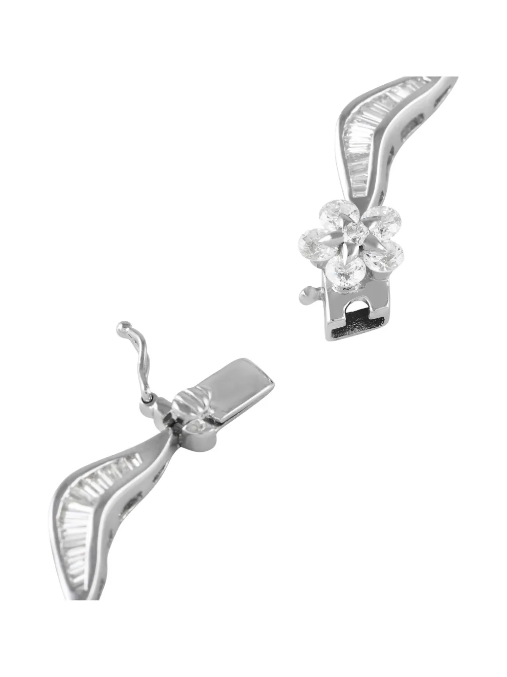 Pre-owned Lb Exclusive 18k White Gold Diamond Necklace In 银色