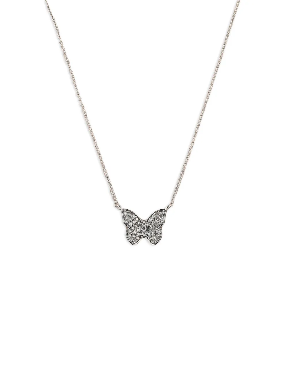14K white gold Butterfly diamond necklace