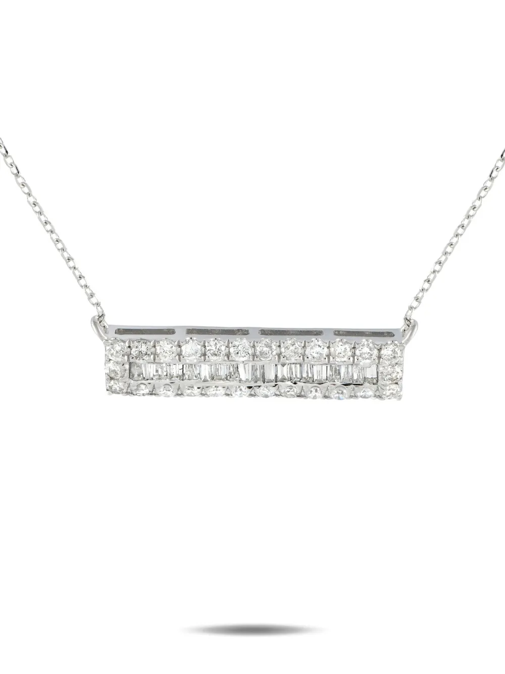 LB Exclusive 14K white gold diamond necklace | Silver | Image 1