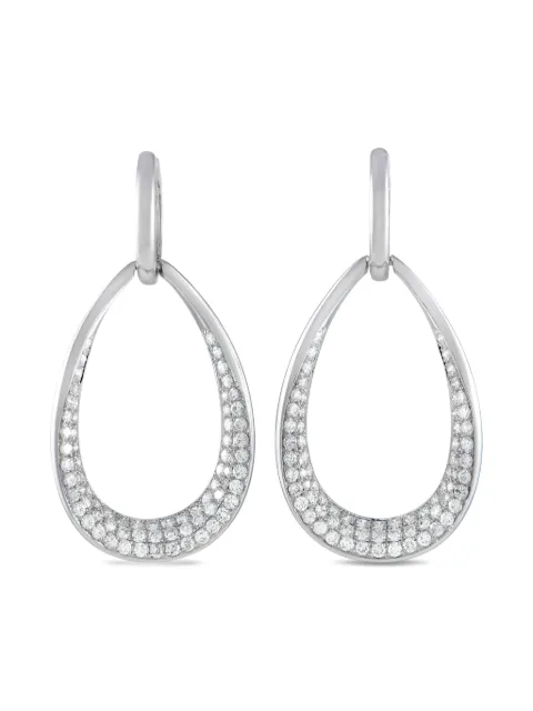 LB Exclusive 18K white gold diamond drop earrings