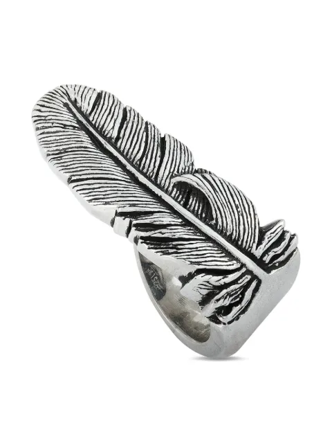 King Baby sterling silver feather ring