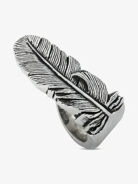 King Baby sterling silver feather ring
