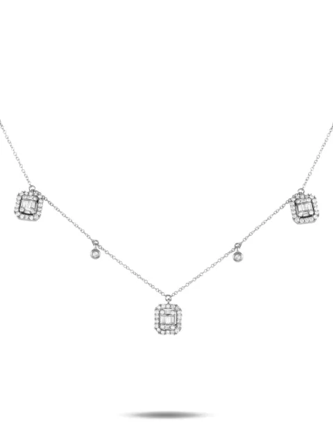 LB Exclusive pre-owned 14K white gold diamond necklace