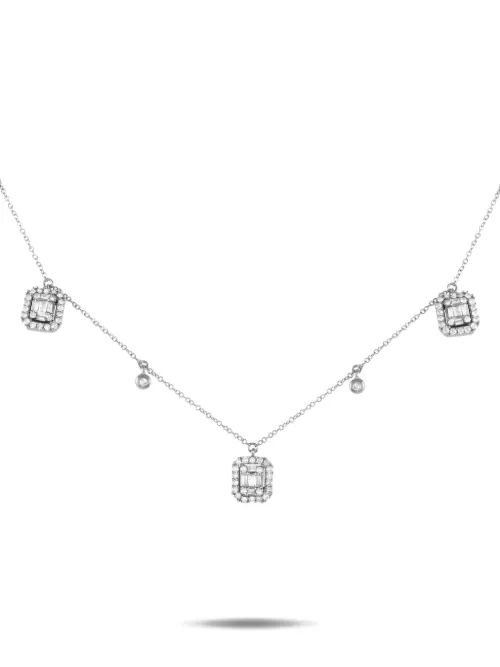 Collier en or blanc 14ct serti de diamants pre-owned - LB Exclusive - Modalova
