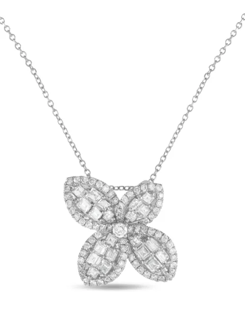 Collier en or blanc 18ct serti de diamants - LB Exclusive - Modalova