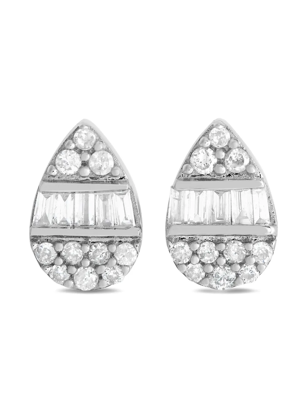 LB Exclusive ダイヤモンド ピアス 14Kホワイトゴールド - シルバートーン LB Exclusive ダイヤモンド ピアス 14Kホワイトゴールド - シルバートーン
