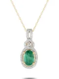 LB Exclusive 14K yellow gold diamond and emerald necklace