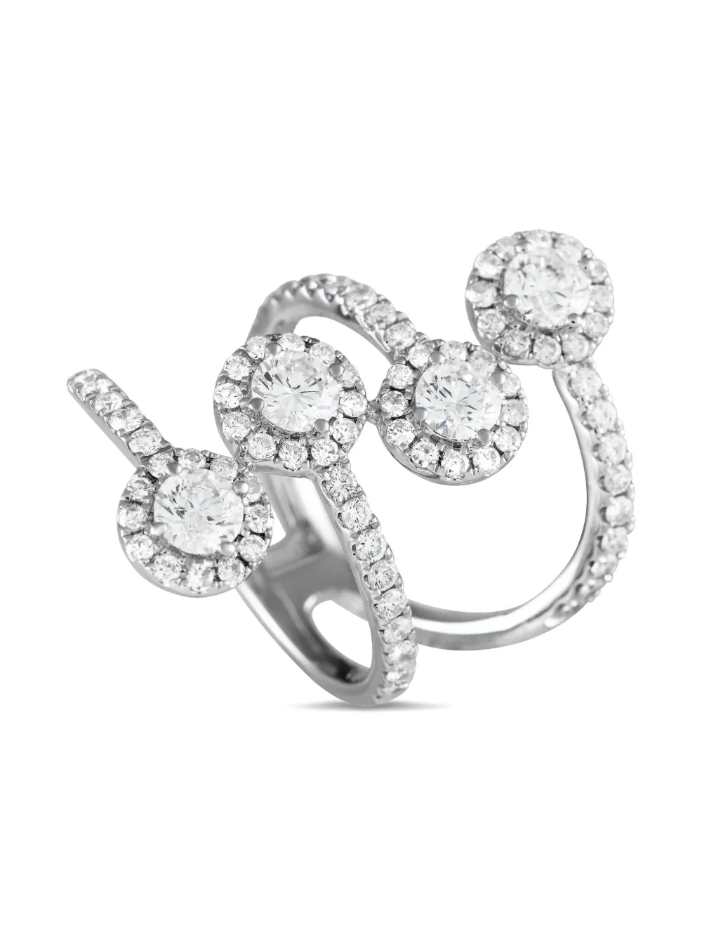Pre-owned Lb Exclusive 18k White Gold Diamond Ring