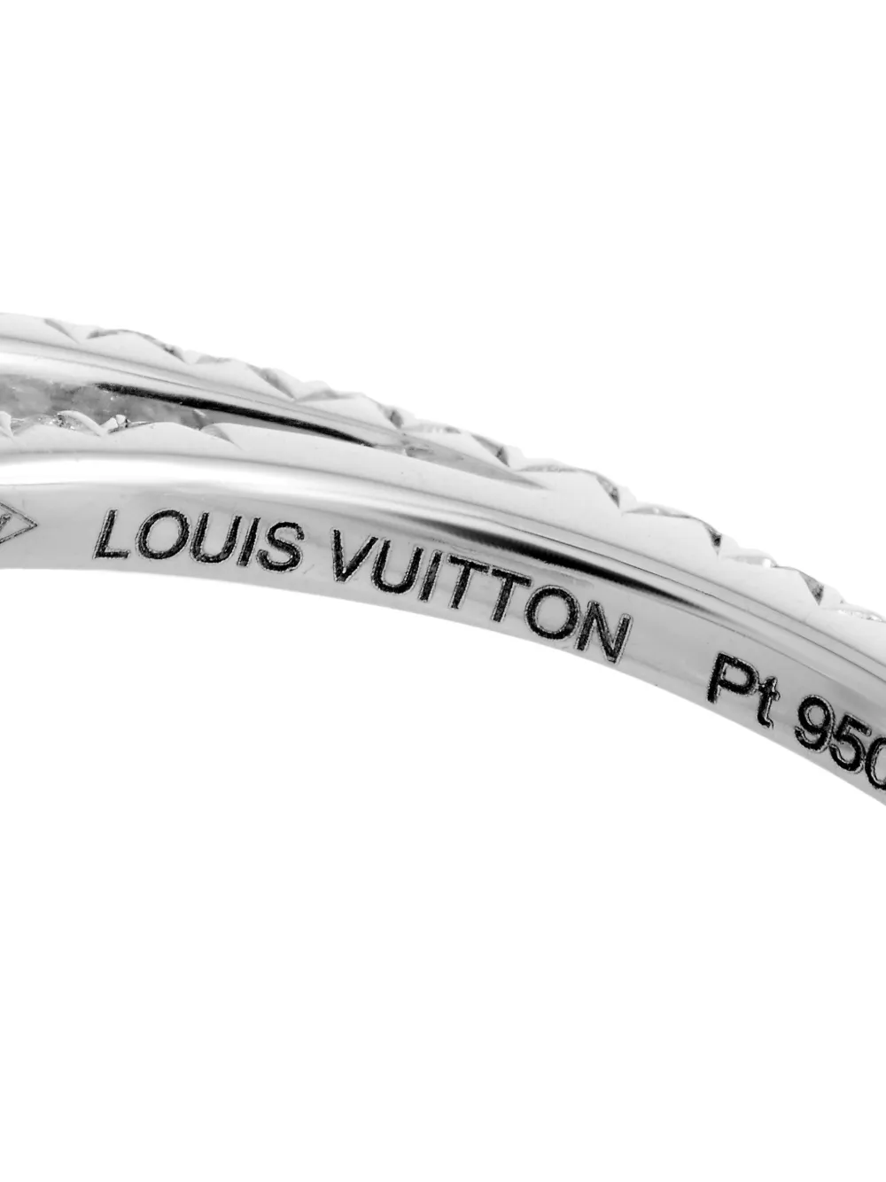 Pre-owned Louis Vuitton Platinum Fusion Diamond Ring In Silver