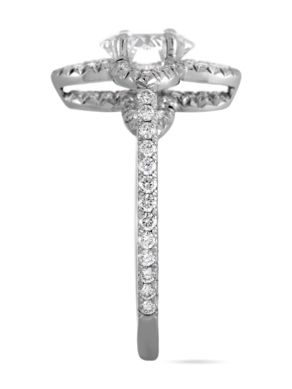Pre-owned Louis Vuitton Platinum Fusion Diamond Ring In Silver