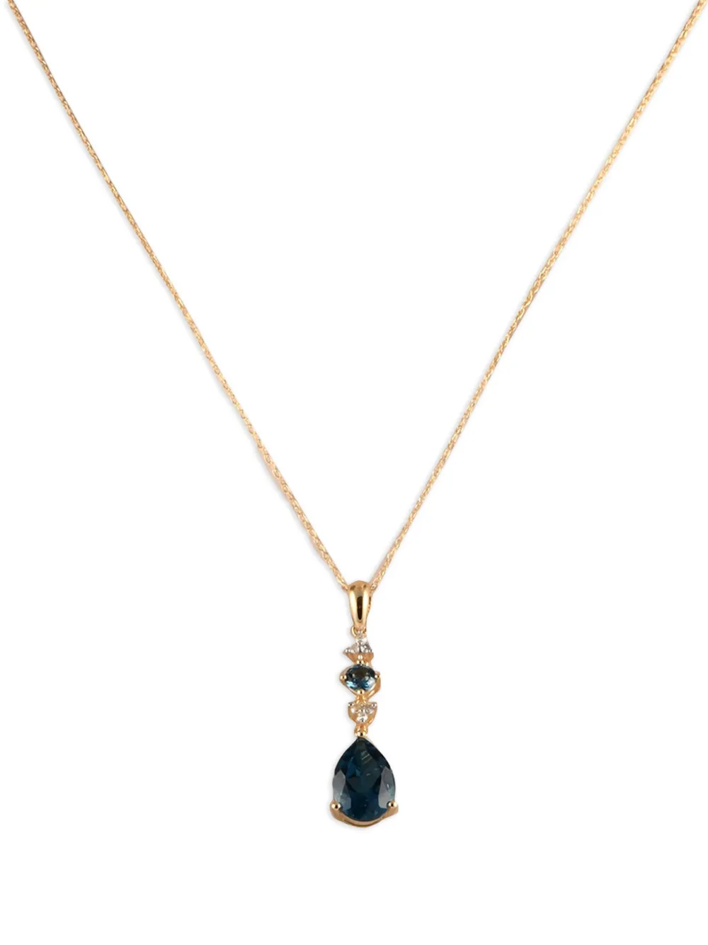 LB Exclusive 14K yellow gold topaz and diamond necklace | Gold | Image 1