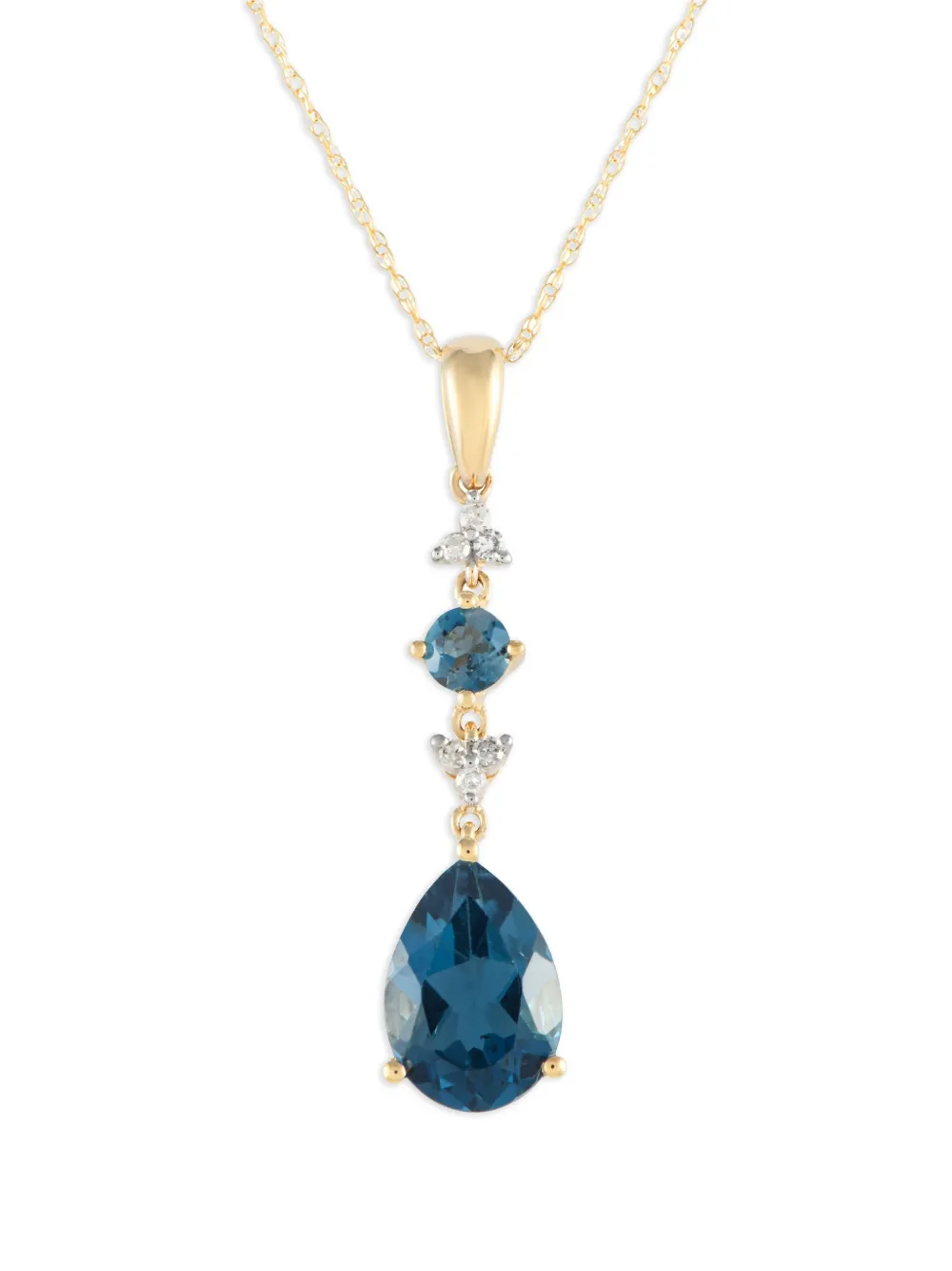 LB Exclusive 14K yellow gold topaz and diamond necklace | Image 2