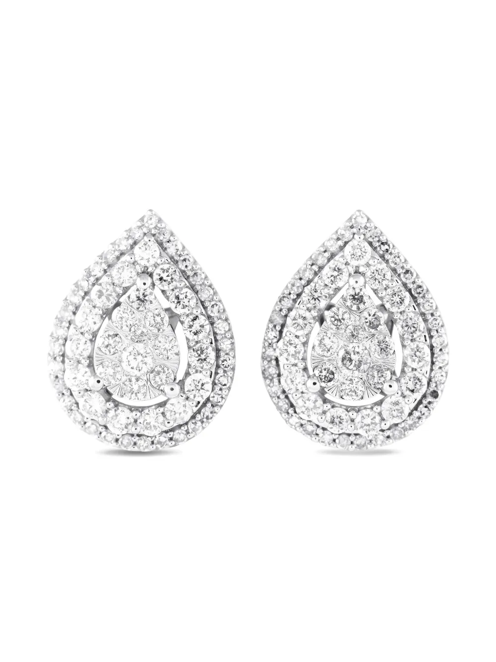 14K white gold diamond earrings