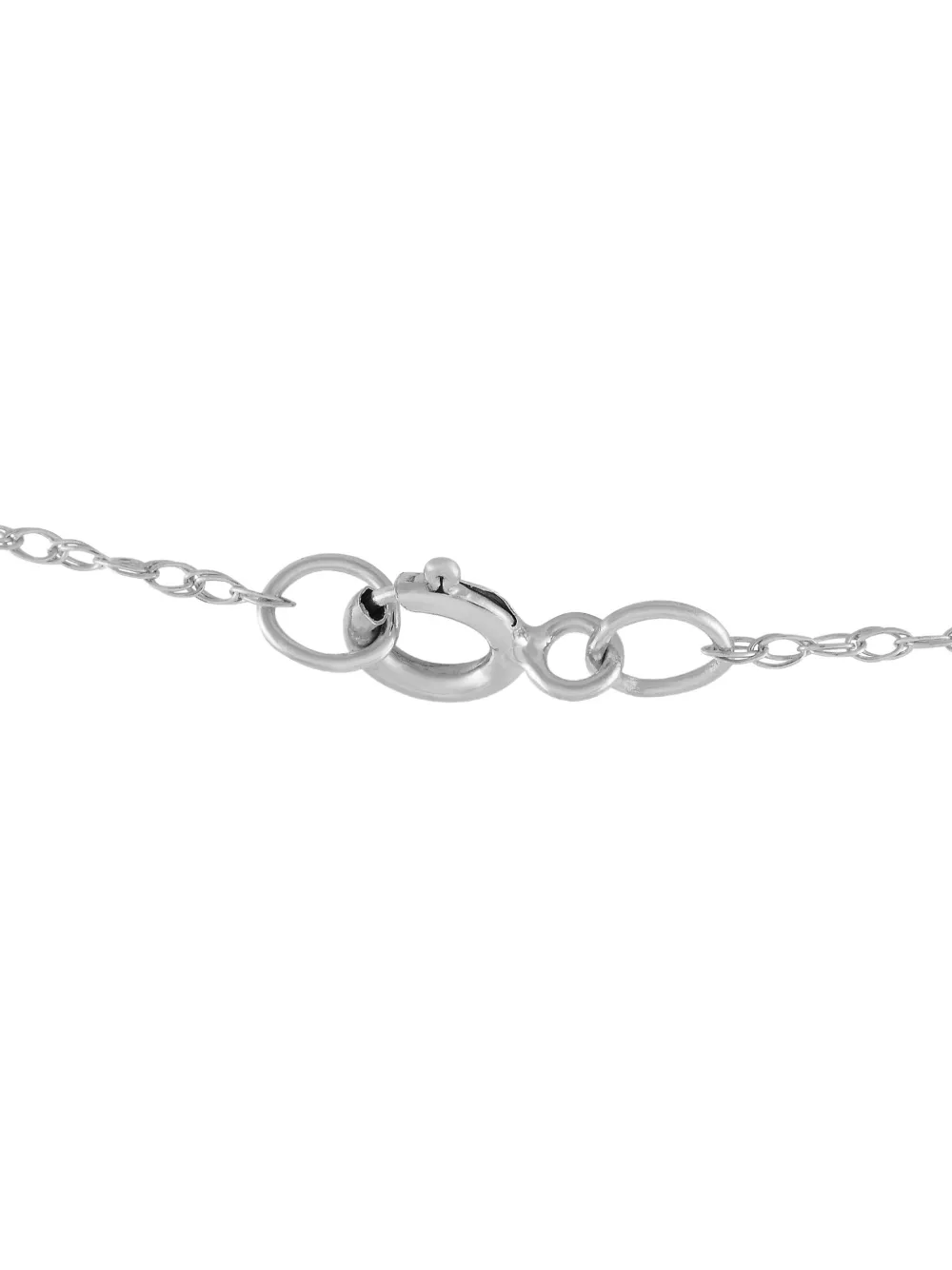 LB Exclusive 14K white gold Flower diamond and sapphire necklace | Image 2