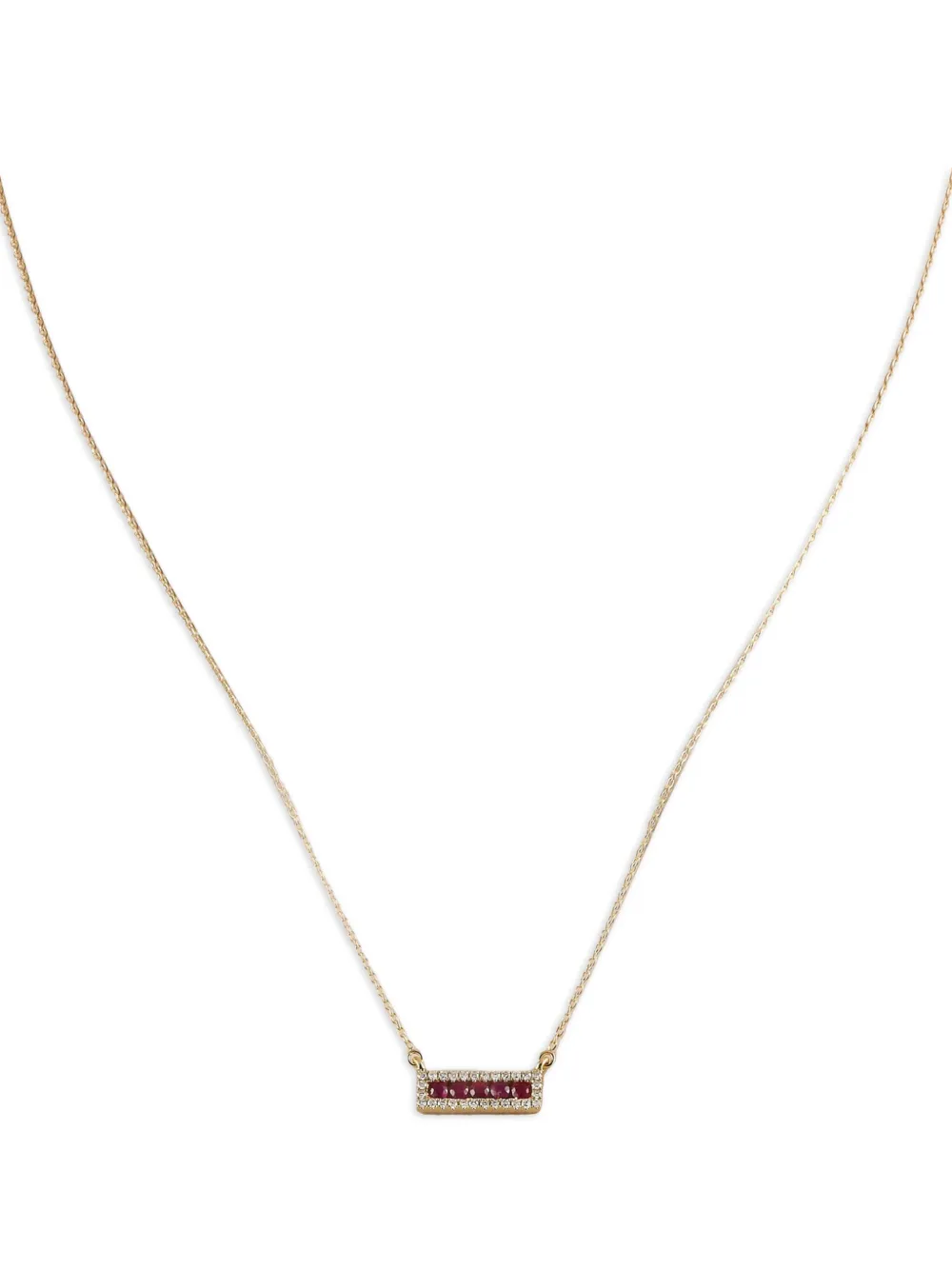 LB Exclusive 14K yellow gold ruby and diamond necklace | Image 2