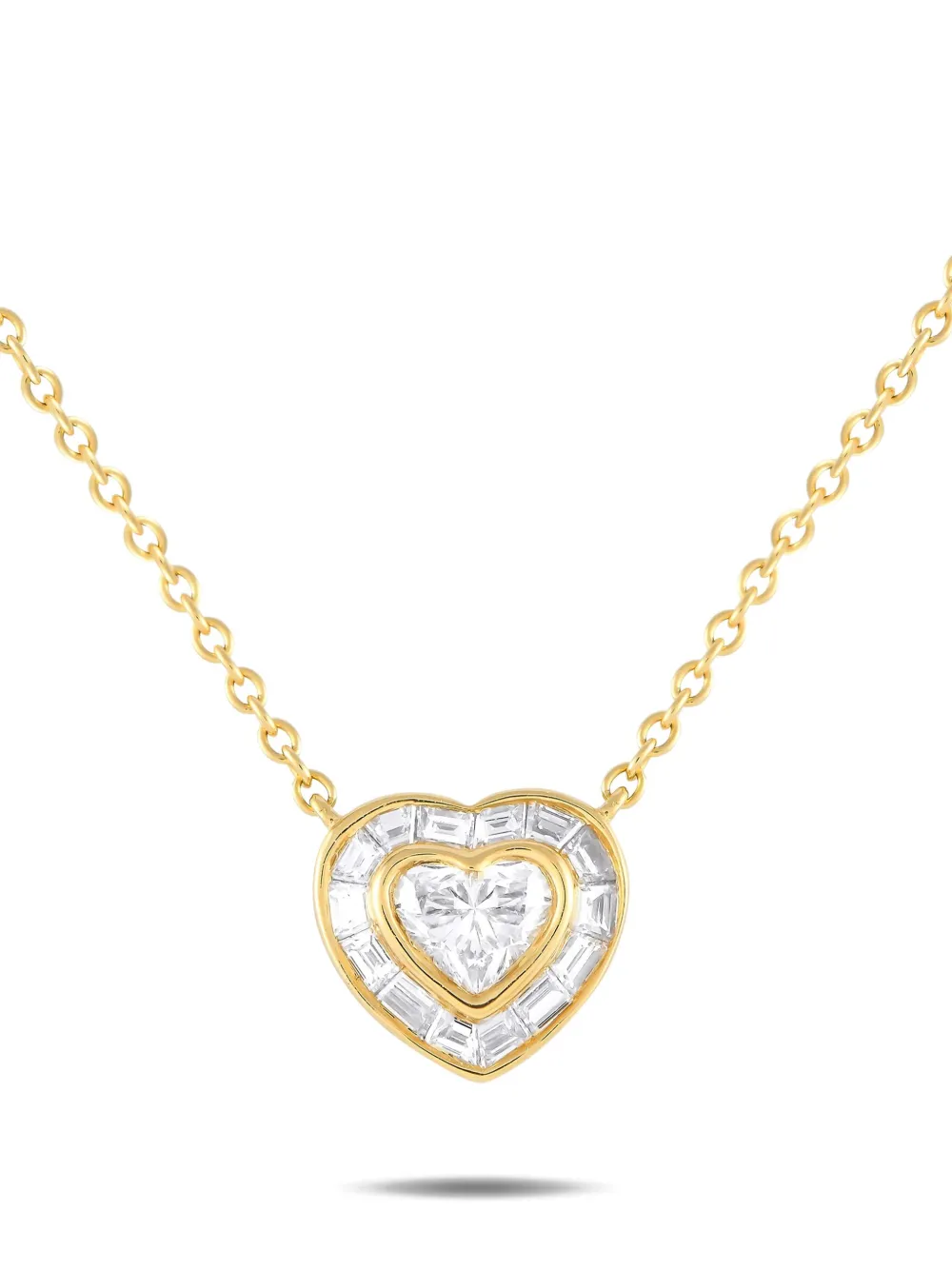 18K yellow gold Heart diamond necklace