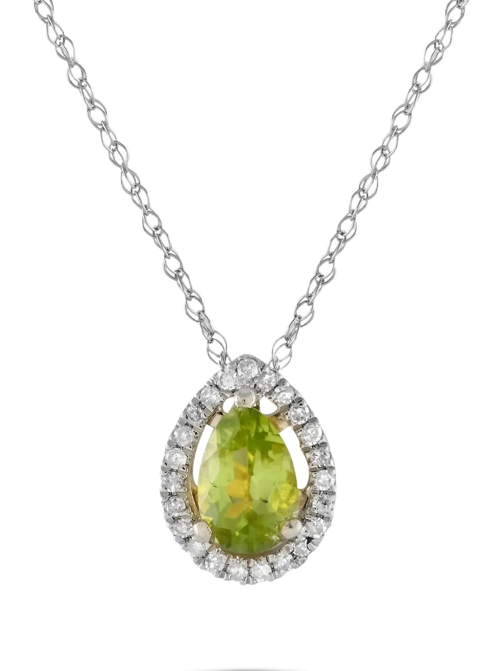 14kt white gold Peridot necklace