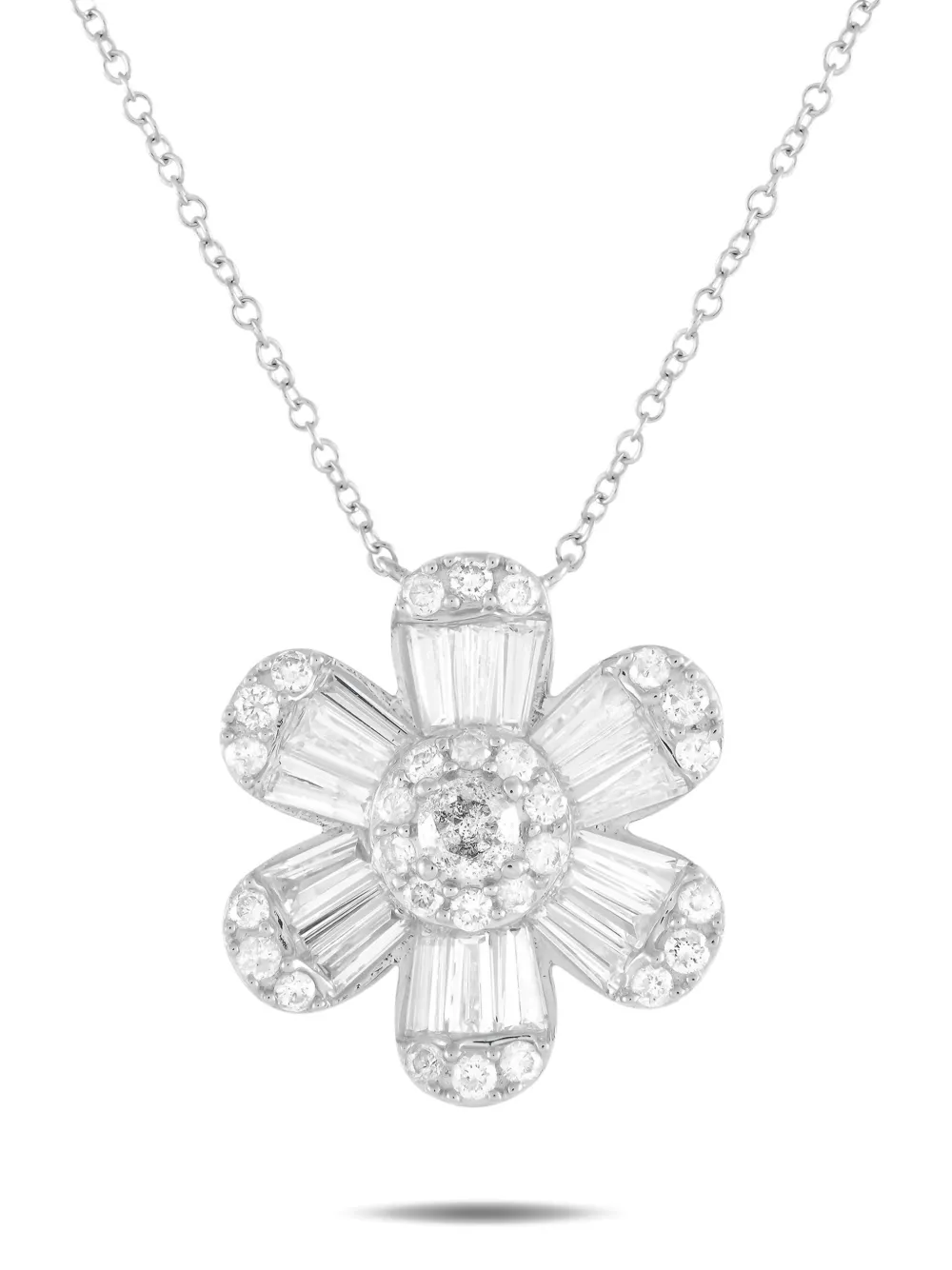14K white gold diamond necklace