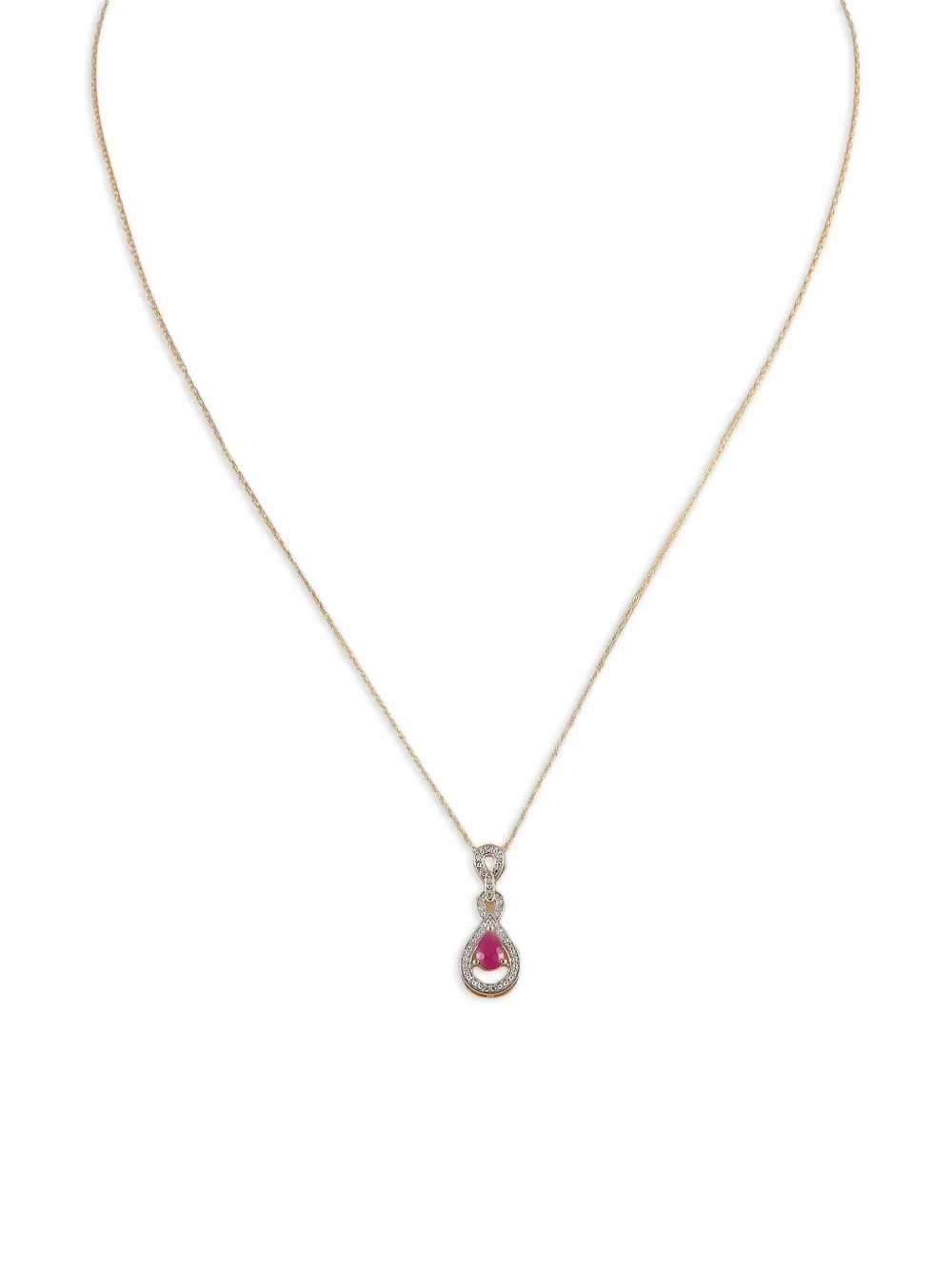 LB Exclusive 14kt yellow gold diamond and ruby pendant necklace | Image 2