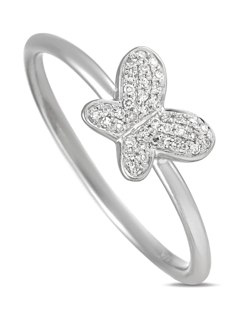 14K white gold Butterfly diamond ring